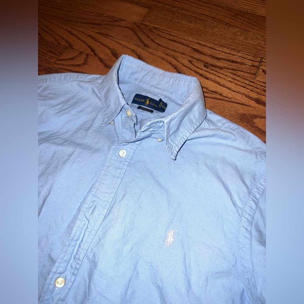 Ralph lauren polo men button down shirt blue pink